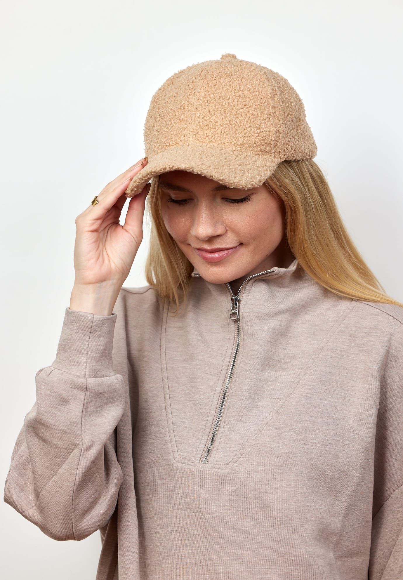 Solid Sherpa Cap, Natural / Beige, alternate image number 3