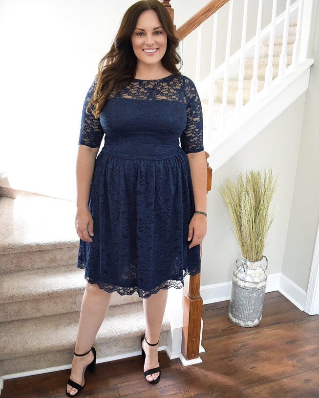 Luna Lace Dress, INDIGO BLUE / Navy, alternate image number 2