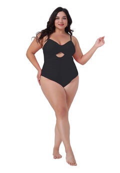 One Piece Swimsuit Cutout High Waisted Swimwear