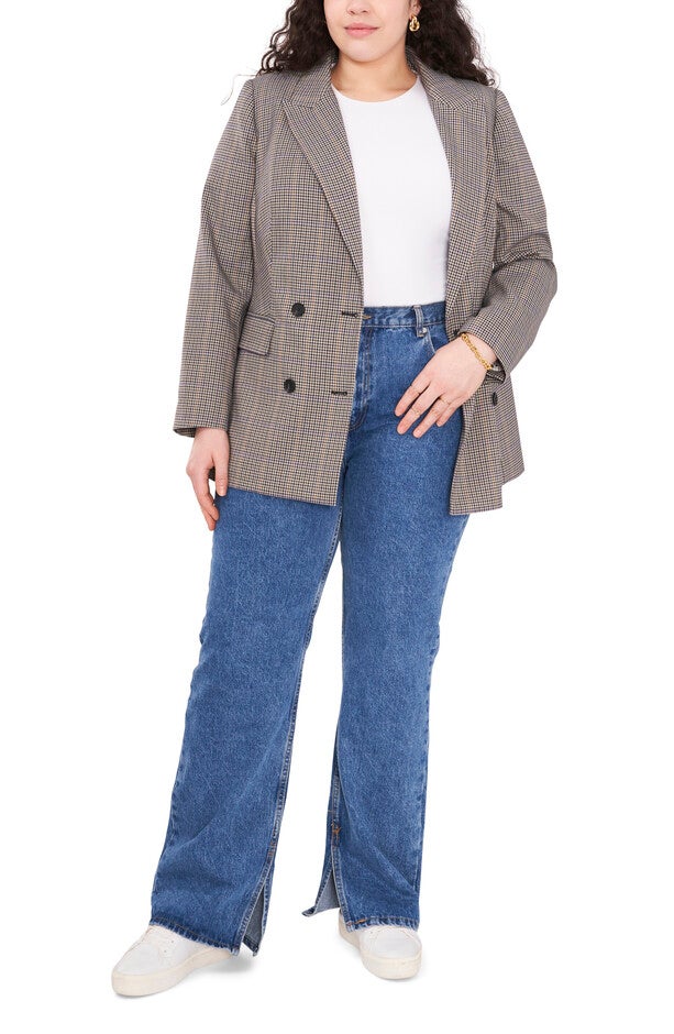 PLAID DOUBLE BREASTED BLAZER, , alternate image number 7