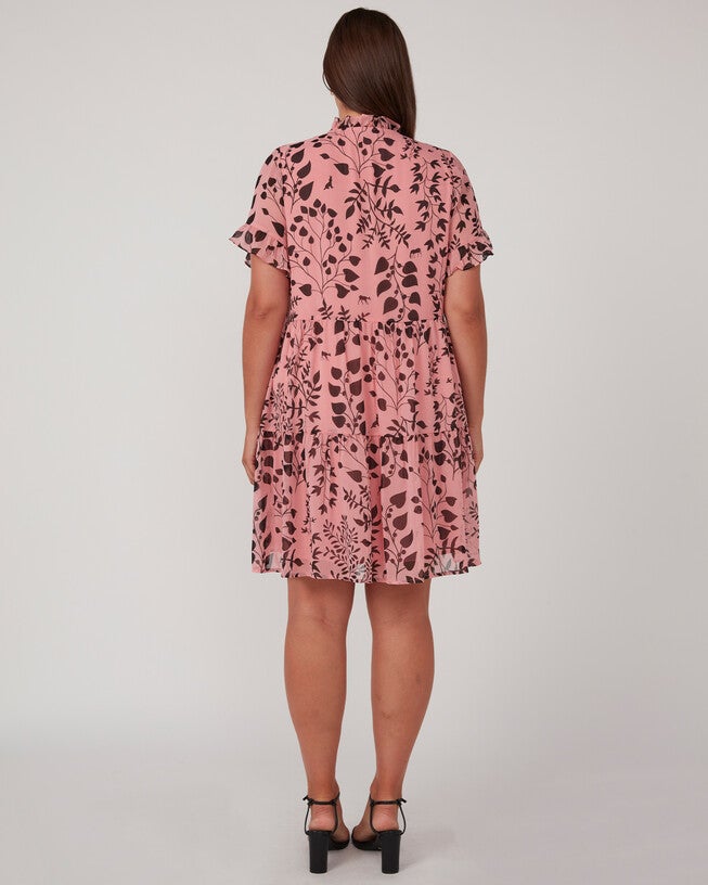 Aurora Tiered Mini Dress, RoseBlack / Pink, alternate image number null
