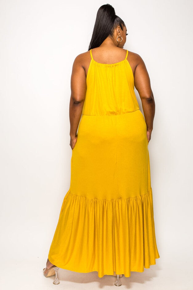 ARIANA MAXI DRESS, Mustard / Mustard, alternate image number 1