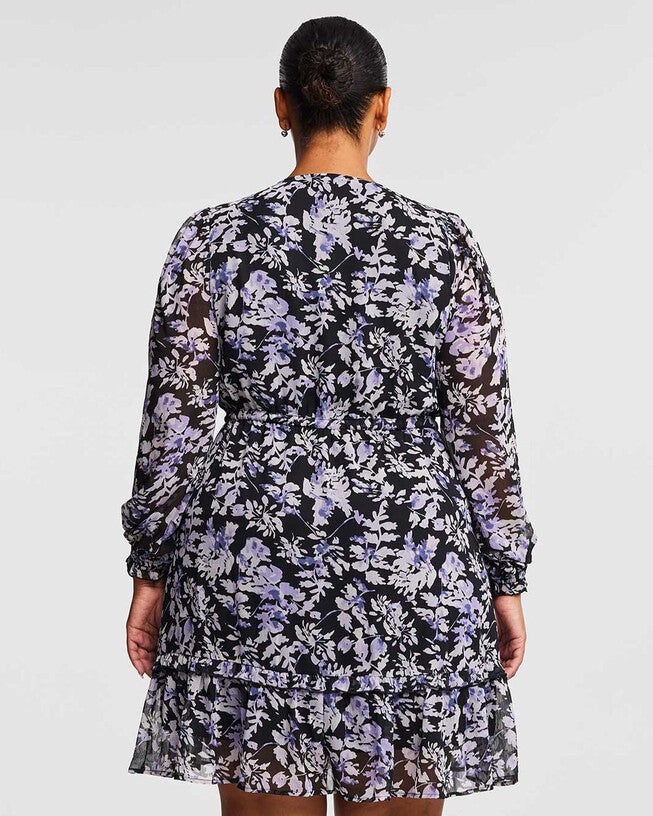 Wild Orchid Long Sleeved Floral Dress, Print / Purple, alternate image number null