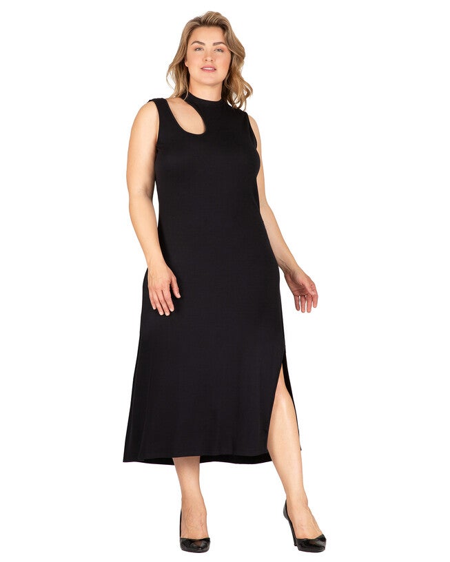 Aspen Women's Edgy Maxi Plus Size Dress, , alternate image number null