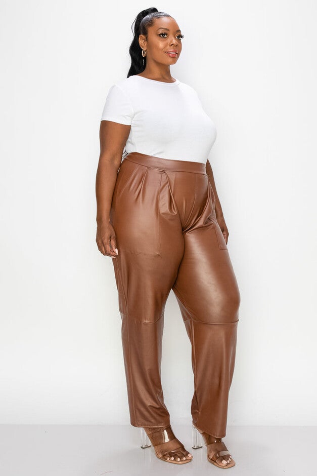 ELISE VEGAN LEATHER POCKET PANTS, , alternate image number 5