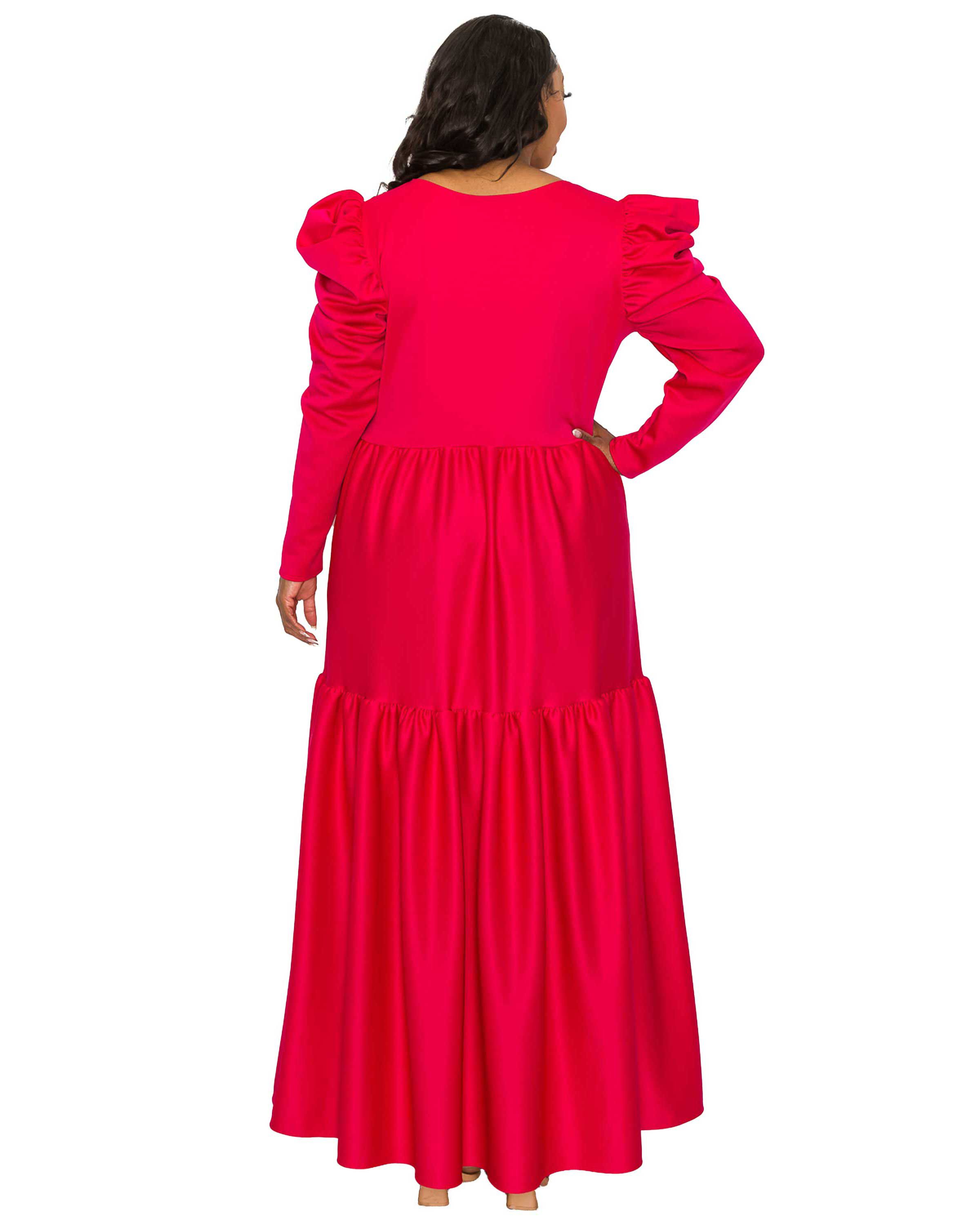 ISABEL TIERED MAXI DRESS, Fuchsia / Deep Fuchsia, alternate image number 2