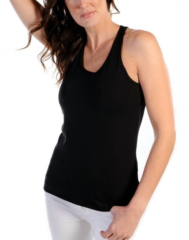 RACERBACK TANK TOP IN BLACK, Black / Black, hi-res image number 0