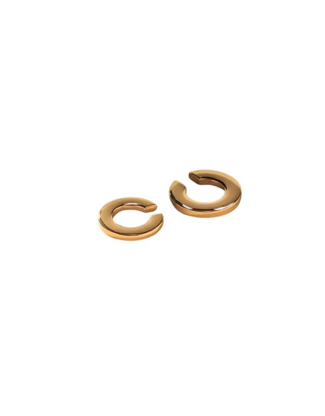 Flat Cylinder Ear Cuff - Gold Large, Gold / Gold, hi-res image number null