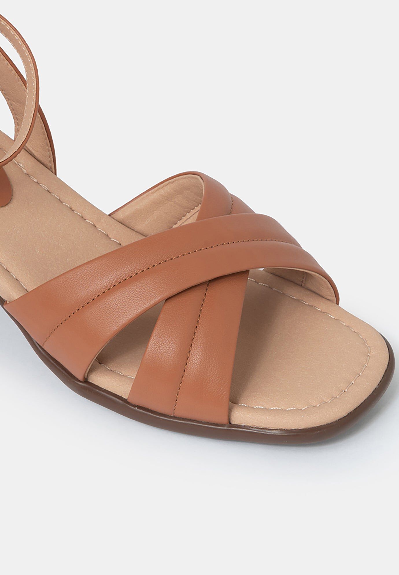 Daphne Block Heel Sandals, Cognac / Burnt Orange, alternate image number 2