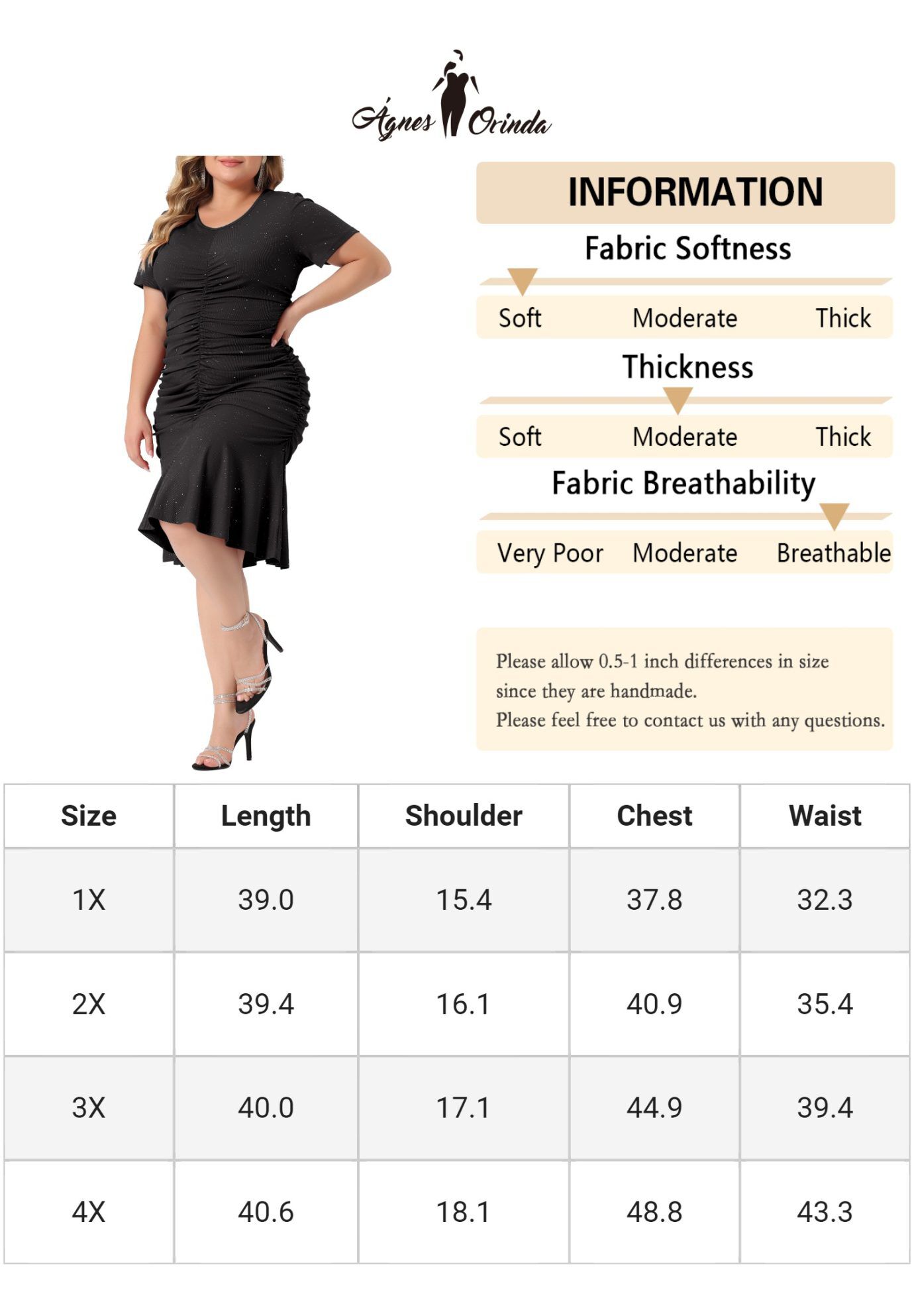V Neck Short Sleeve Sequin Ruched Elegant Party Cocktail Dress, Black / Black, alternate image number 1