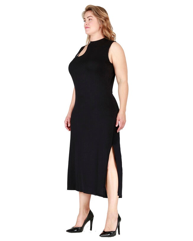 Aspen Women's Edgy Maxi Plus Size Dress, , alternate image number null