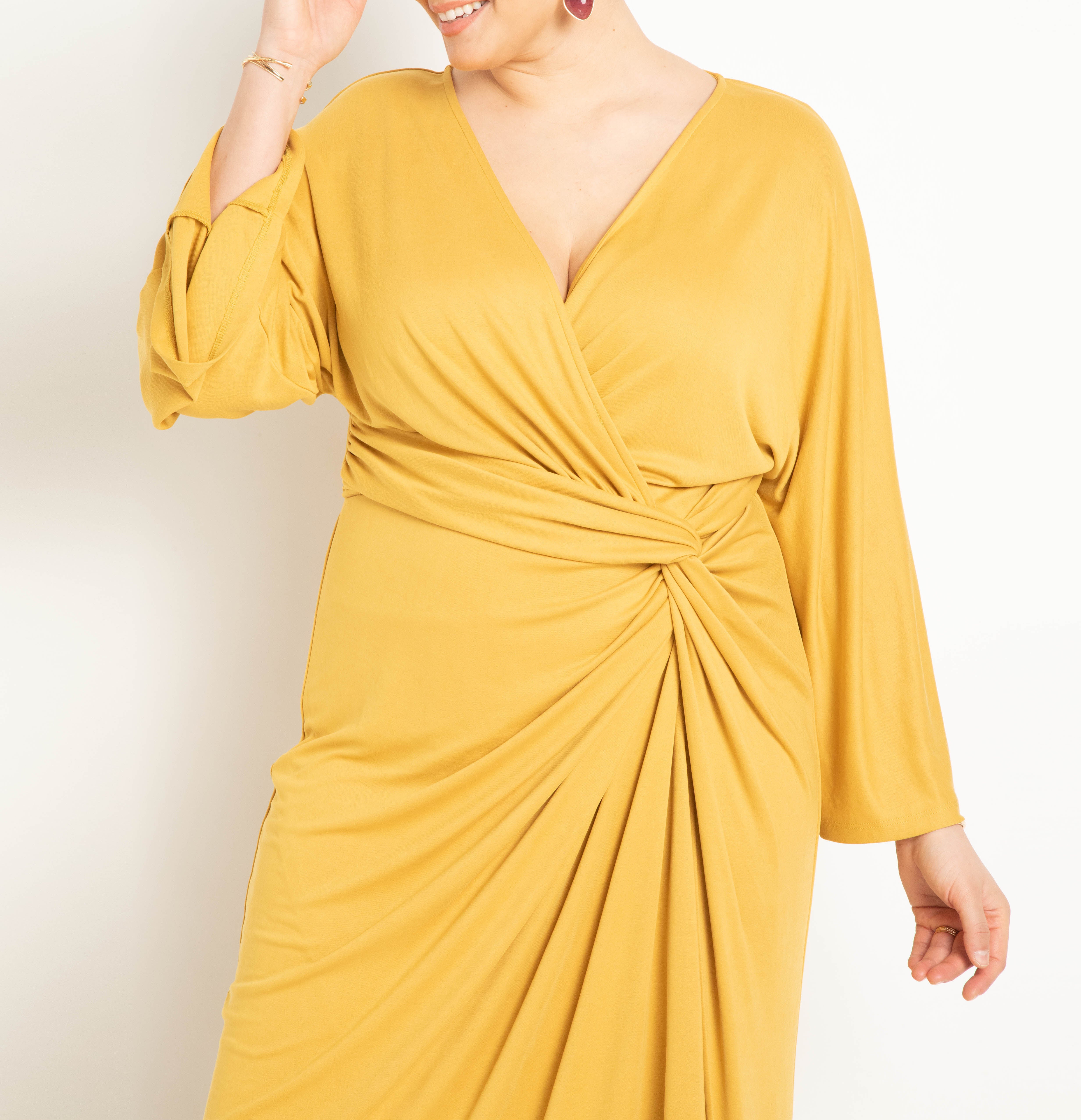 Kimono Sleeve Maxi Dress- Bright Green, Bright Green / Kelly Green, alternate image number 2