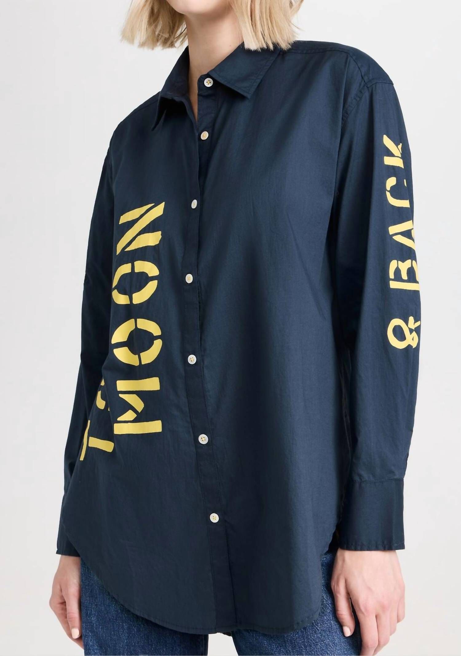 MADDIE SHIRT TO THE MOON IN NIGHT SKY, Night Sky / Light Blue, alternate image number 1