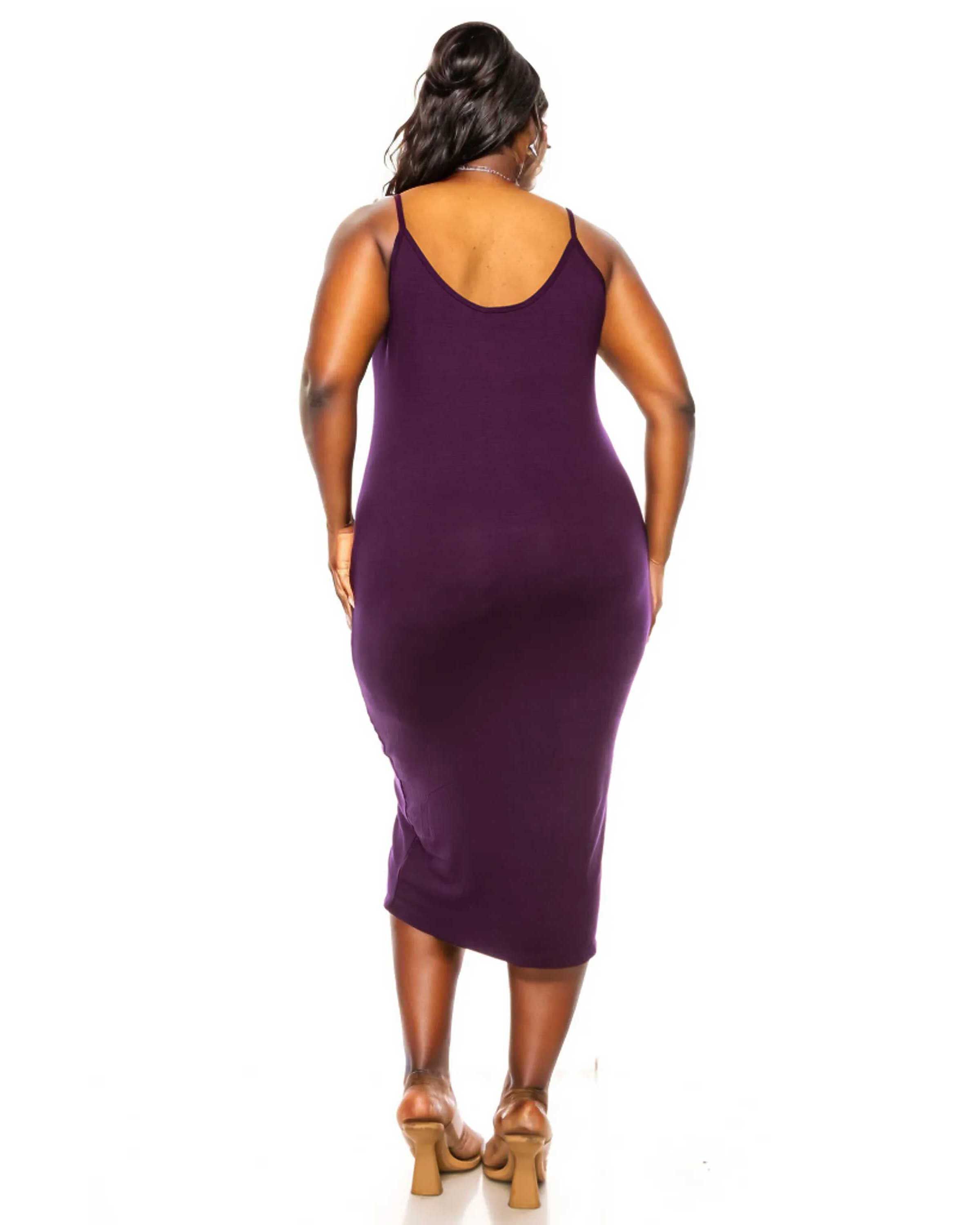 Jennie Spaghetti Strap Midi Dress, Eggplant / Purple, alternate image number 2