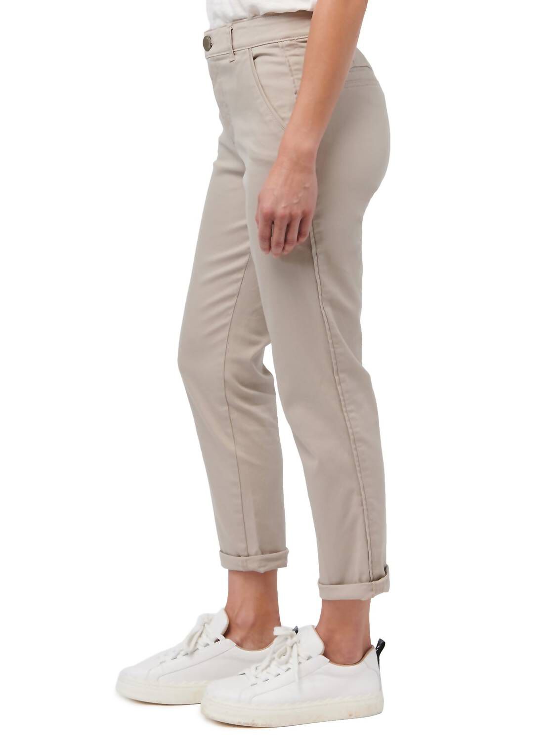 High Rise Roll Cuff Trouser, Taupe / Beige, alternate image number 1