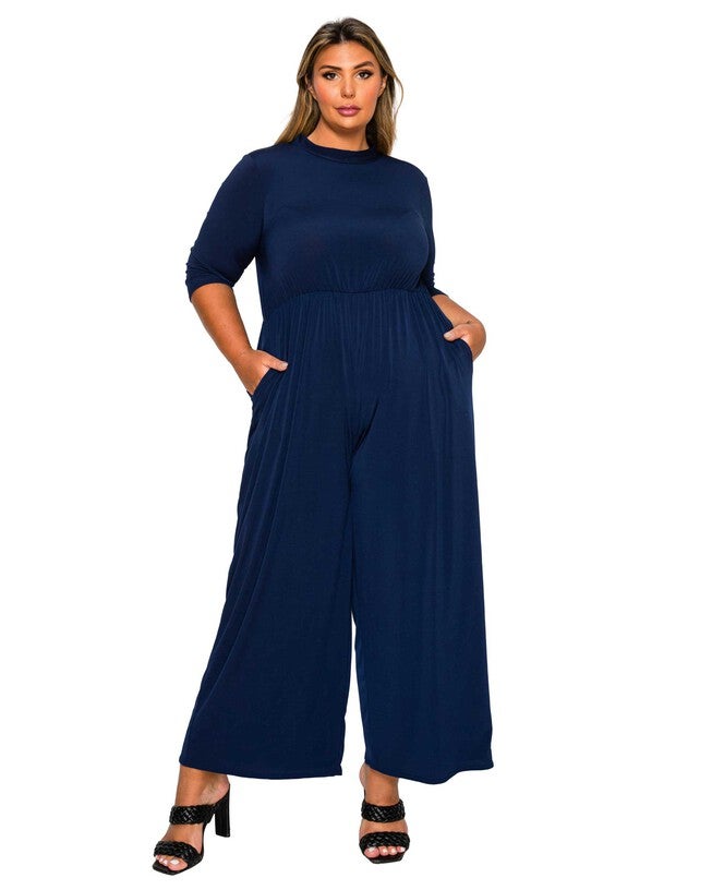 Summer Wide Leg Pocket Jumpsuit, Navy / Navy, hi-res image number 0