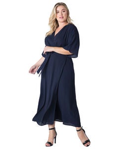 Plus Size Olivia Kimono Wrap Maxi Dress
