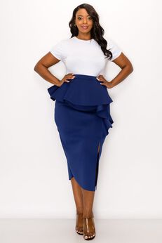 BELLA NEOPRENE MIDI SKIRT