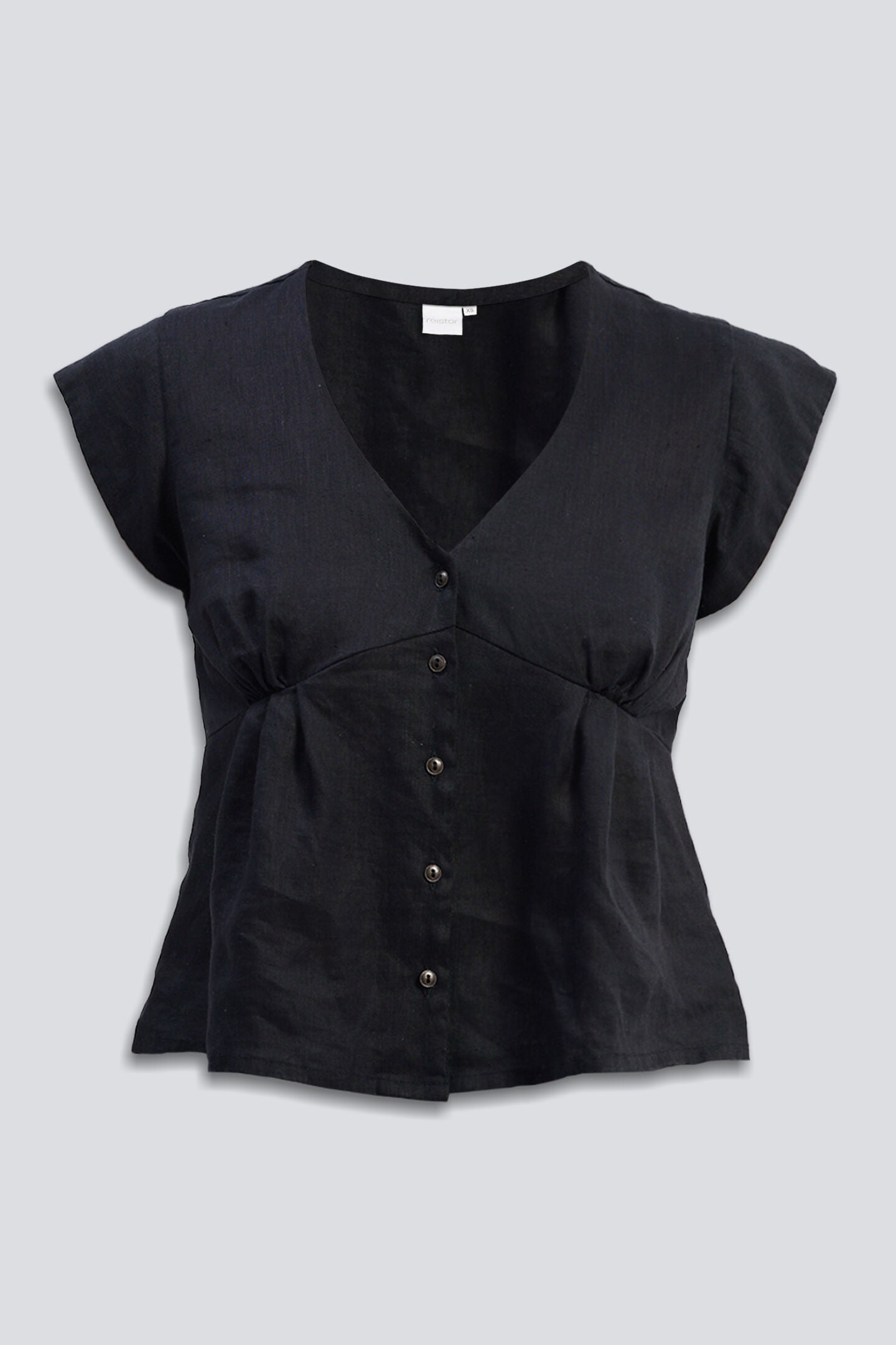 Deep V-neck short top in Black, Black / Black, alternate image number 5