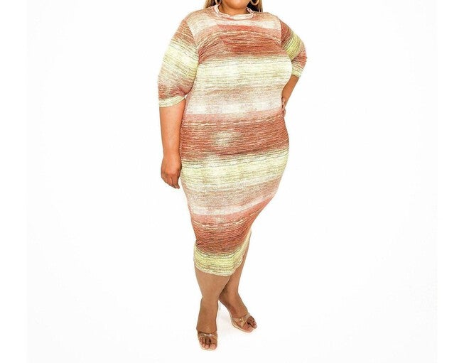 LUMINOUS MIDI DRESS IN MULTI, Multi / White, hi-res image number null