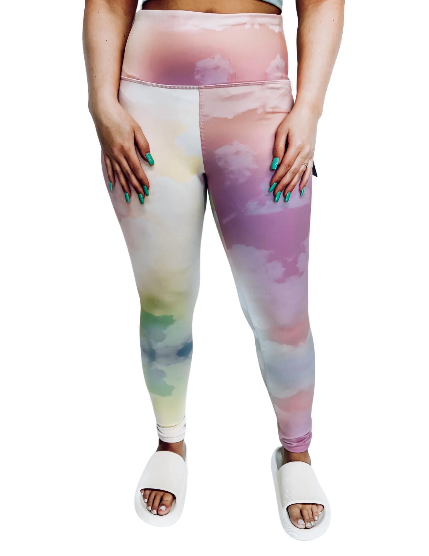 Full Length Legging, Rainbow Cloud / Pink, hi-res image number 0