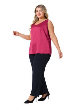 Satin Tank Top V Neck Casual Sleeveless Cami