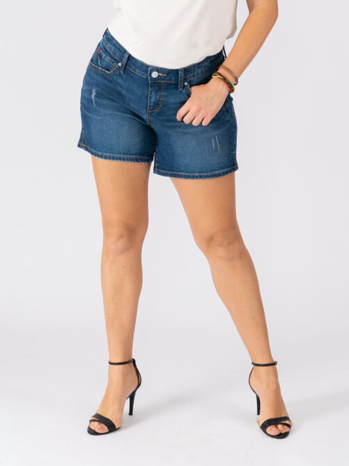 Baylee Side Vent Shorts, GRACELYNN / Dark Wash, alternate image number 1