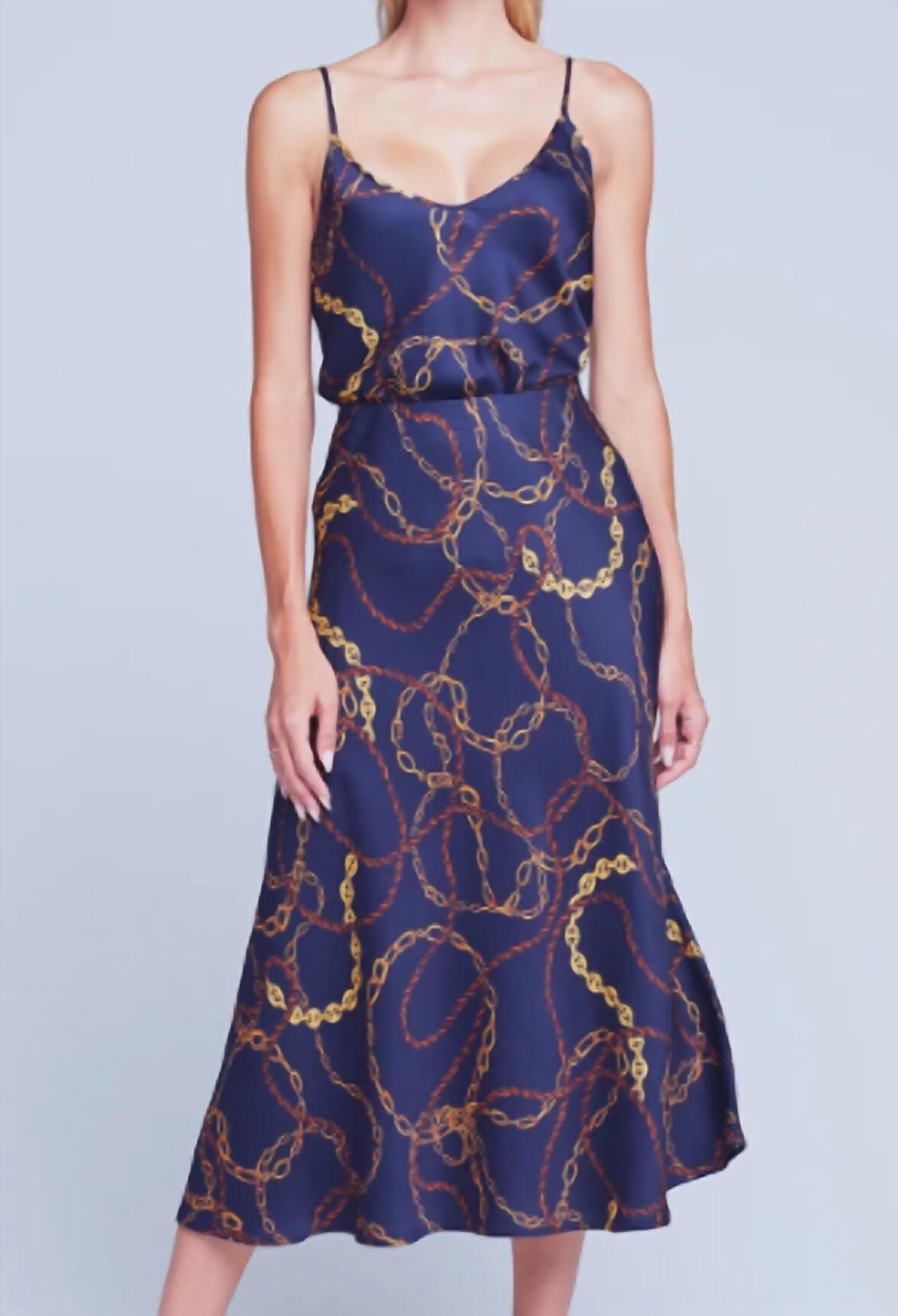 CLARISA MIDI SKIRT IN NAVY, Navy / Royal Blue, alternate image number 3