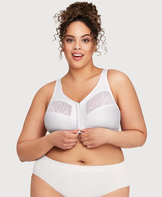 MagicLift Natural Shape Front-Closure Bra, White / White, alternate image number 3