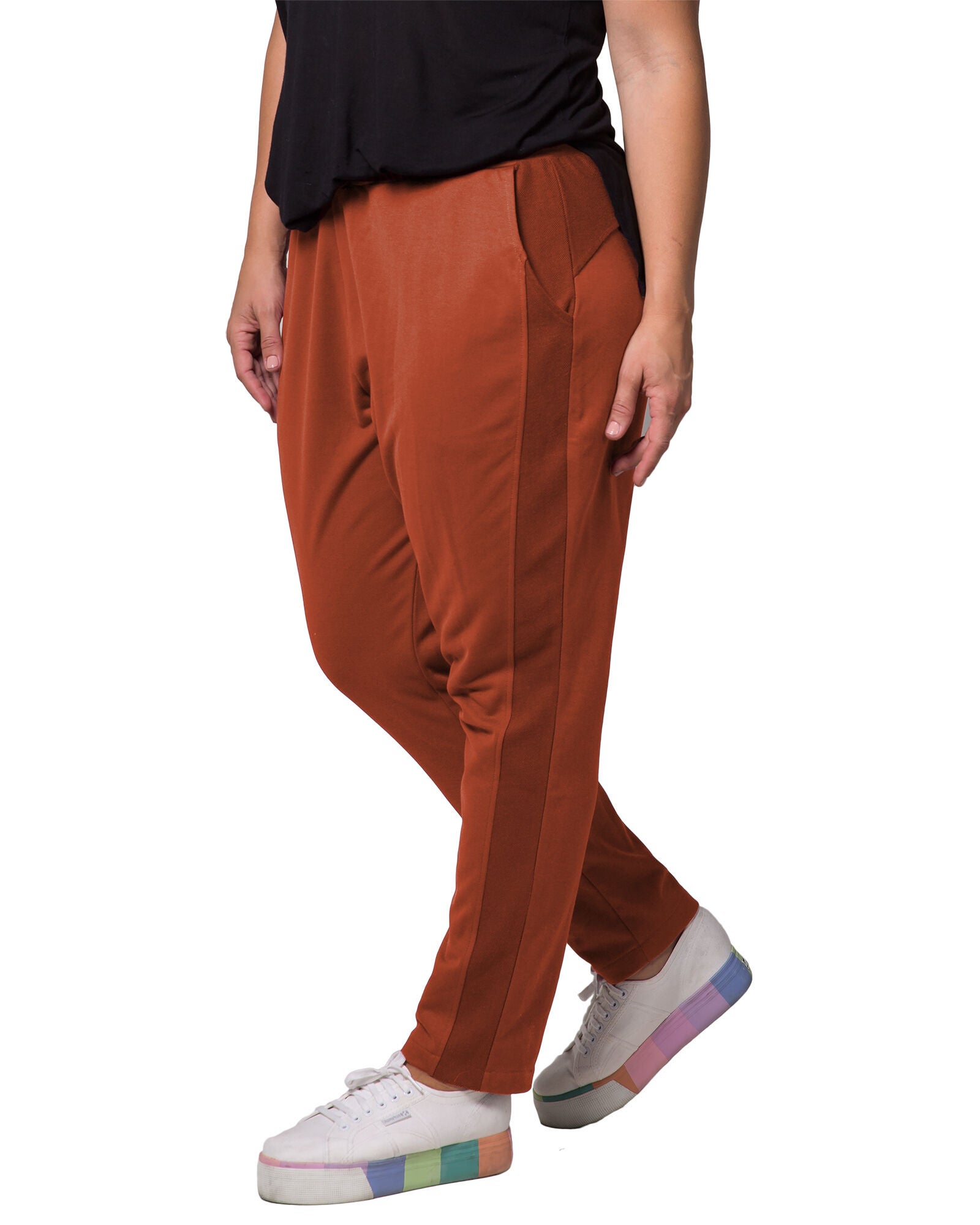 Standards & Practices French Terry Reverse Side Panel Joggers, PAPRIKA / Brown, alternate image number 1