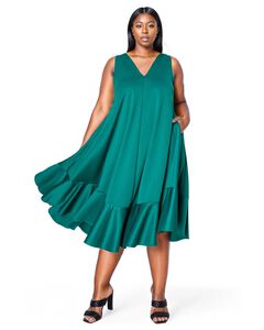 SIMONE SLEEVELESS POCKET FLARE DRESS