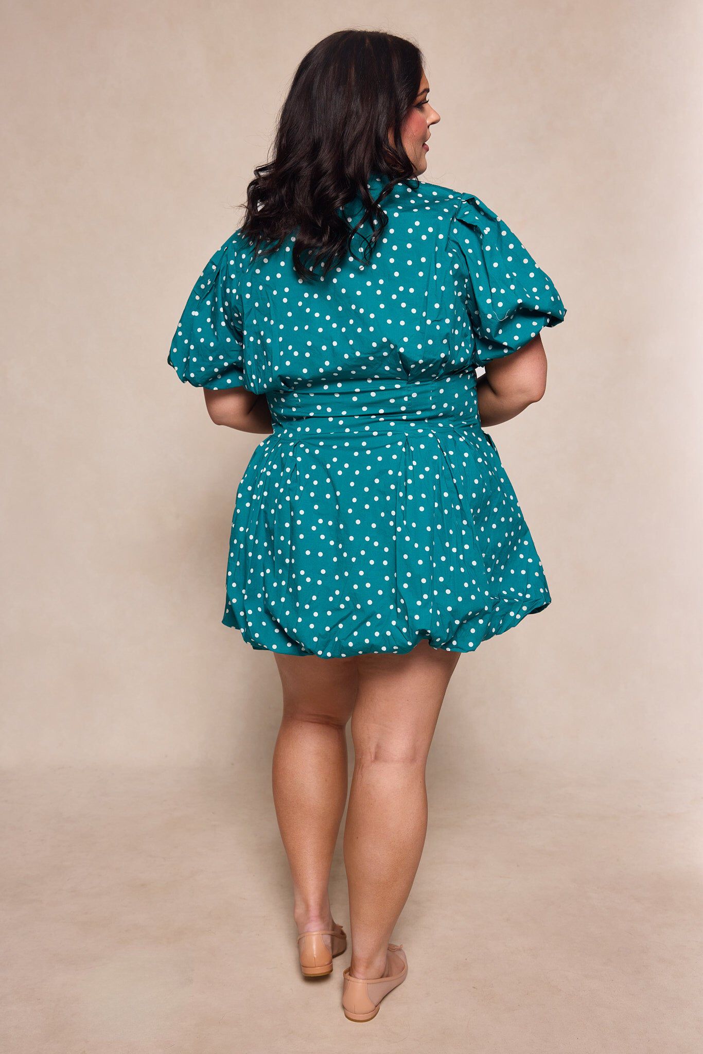 Cody Dress, Deep Teal Polka Dot / Teal, alternate image number 4