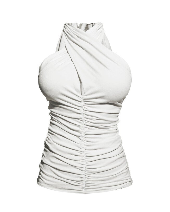 CATHERINE CROSSOVER TOP, Buttercream / Beige, hi-res image number null