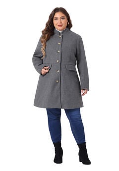 Stand Collar Single Breasted Coat