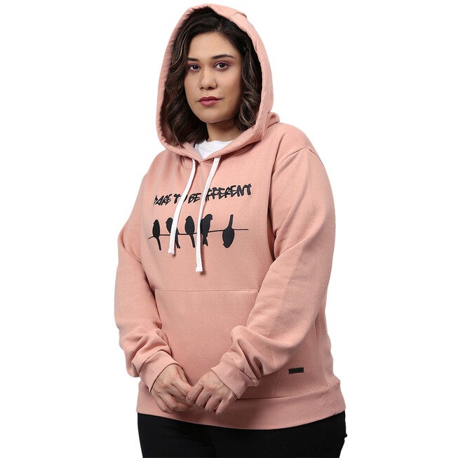 Peach Bird Motif Sweatshirt, Peach / Peach, alternate image number null
