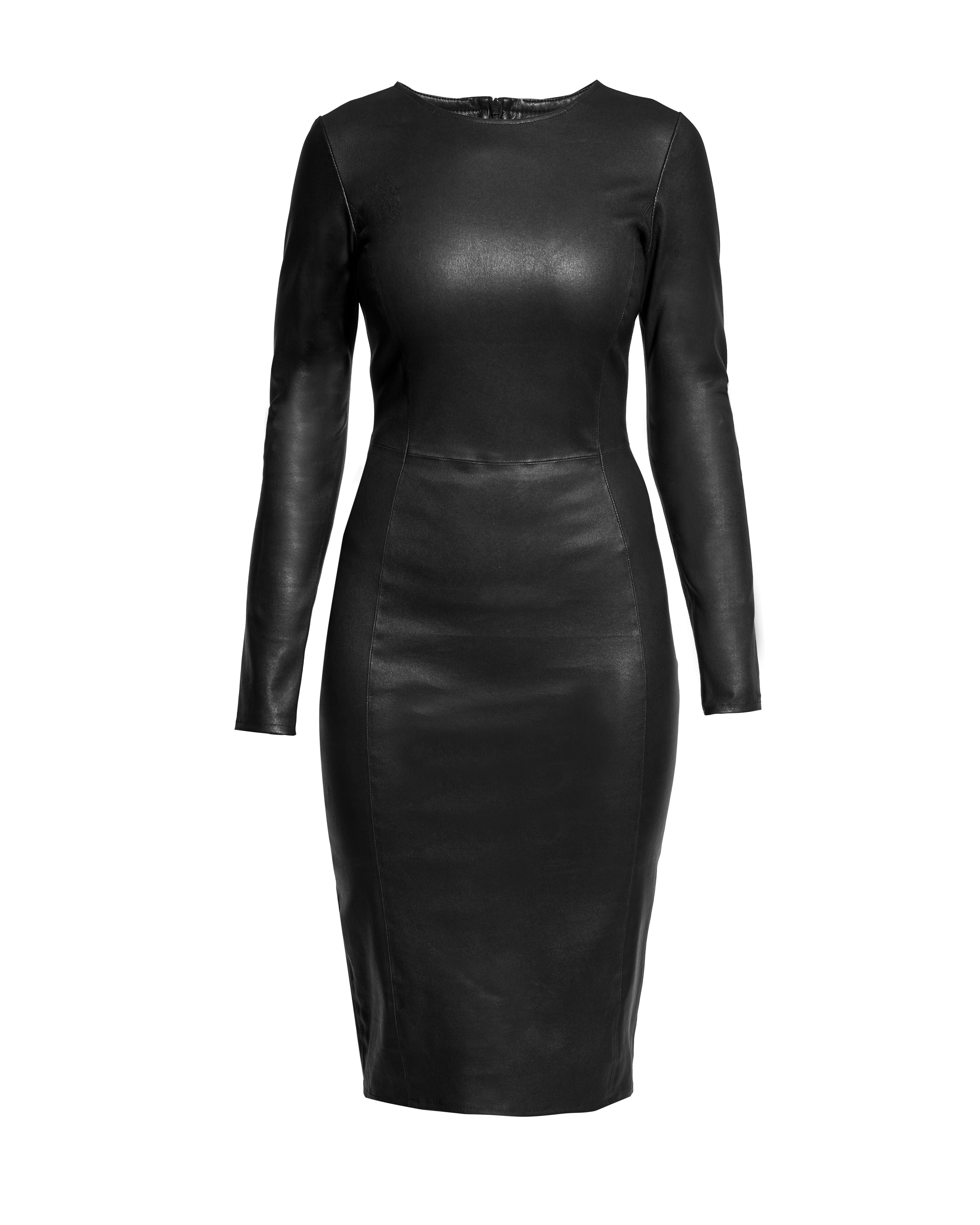 Mrs. Smith Stretch Leather Dress, Black / Black, hi-res image number 0