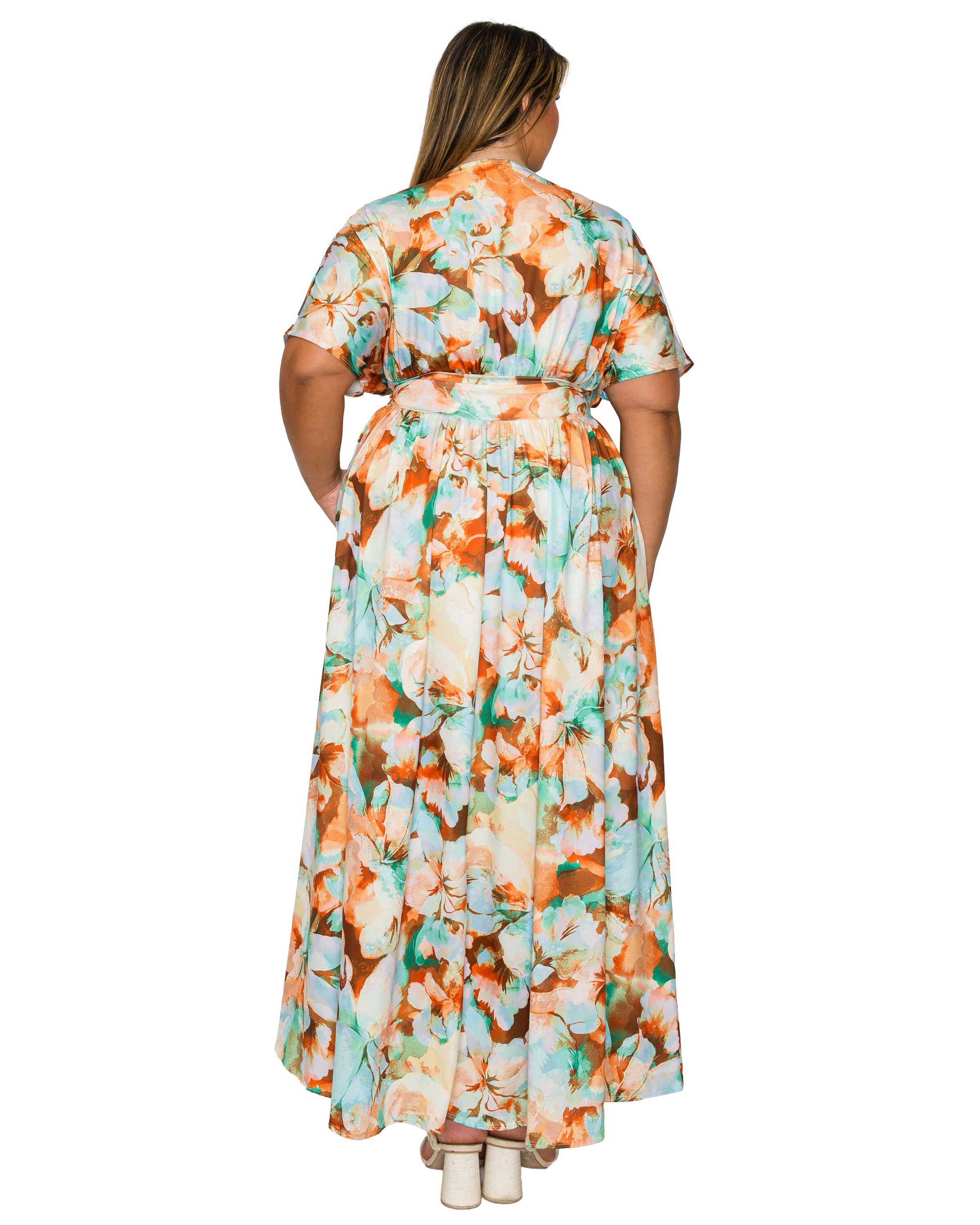 Minoa Floral Empire Waist Dress, BrownMint / Brown, alternate image number 2