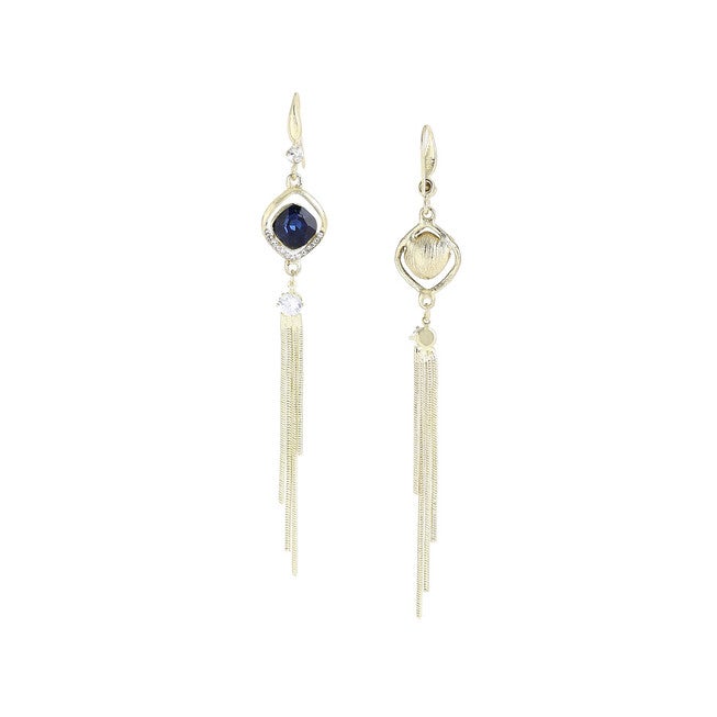 SOHI Women's Sleek Drop Earrings, Blue / Silver, alternate image number null