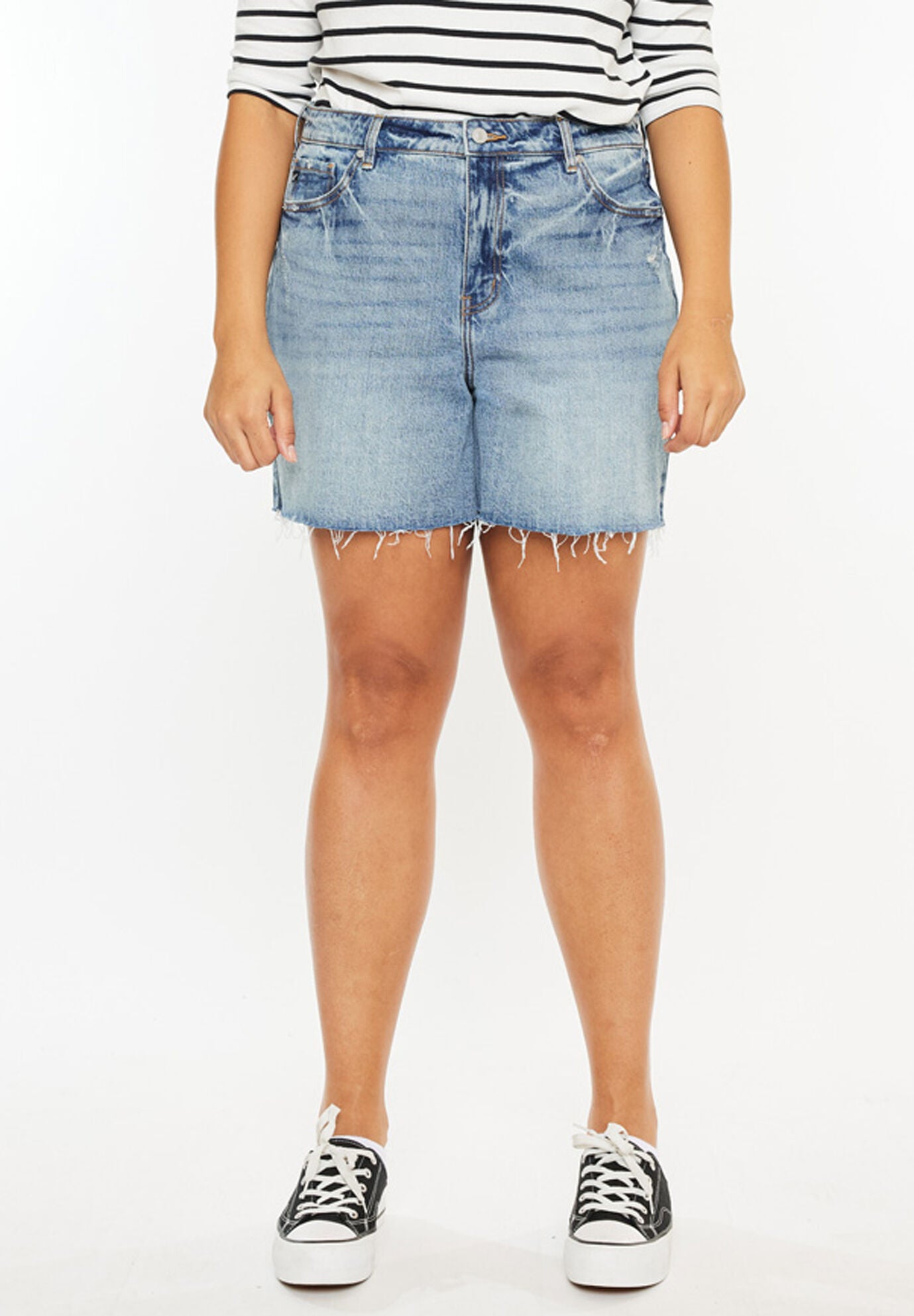 June High Rise Shorts (Plus Size), Medium Wash / Medium Wash, alternate image number 2