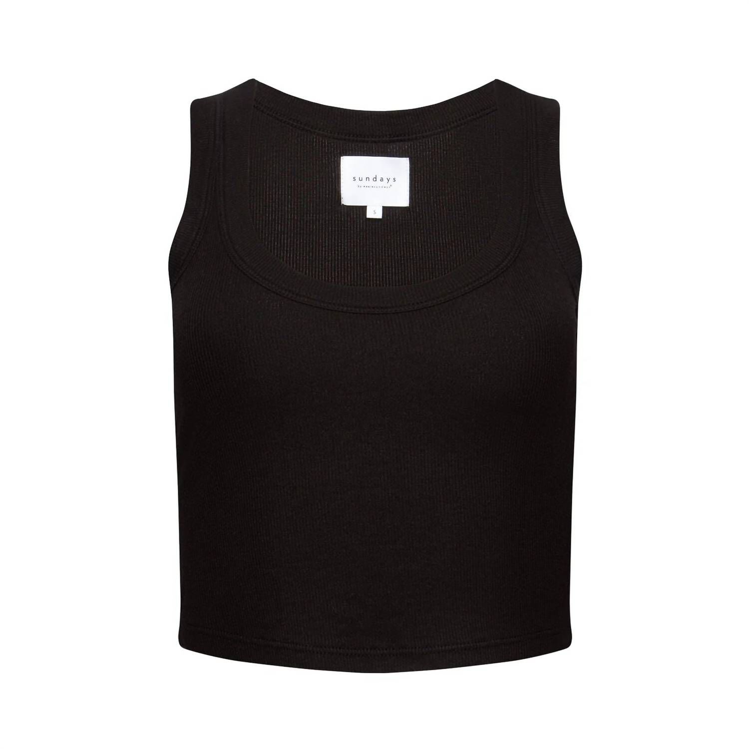 NAZ CROP TANK IN BLACK, Black / Black, hi-res image number 0