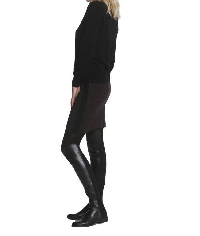 HALEY KNIT SKIRT IN BROWN/BLACK, , alternate image number 3
