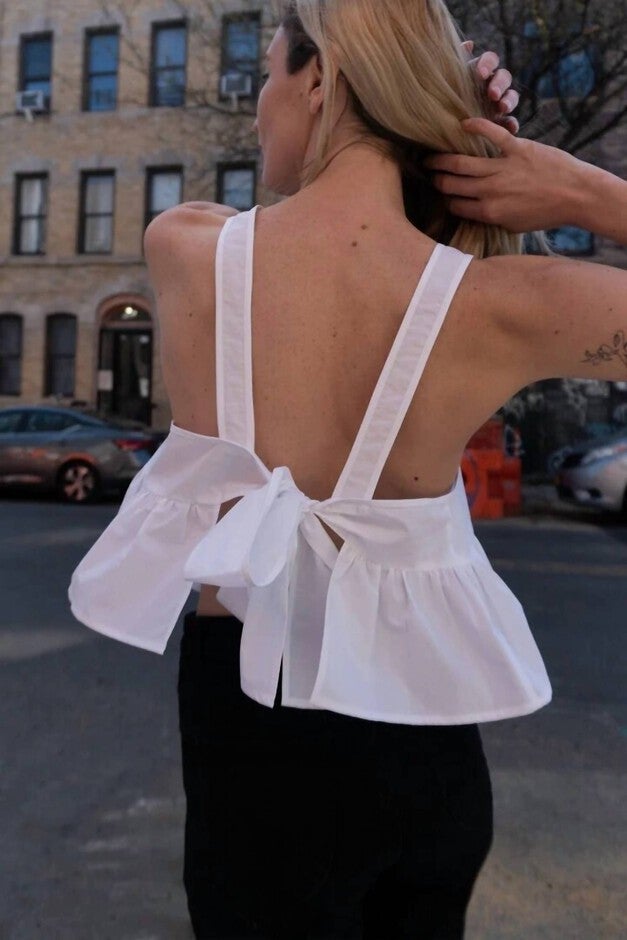 SUNCAT TIE BACK TOP IN WHITE, White / White, alternate image number null