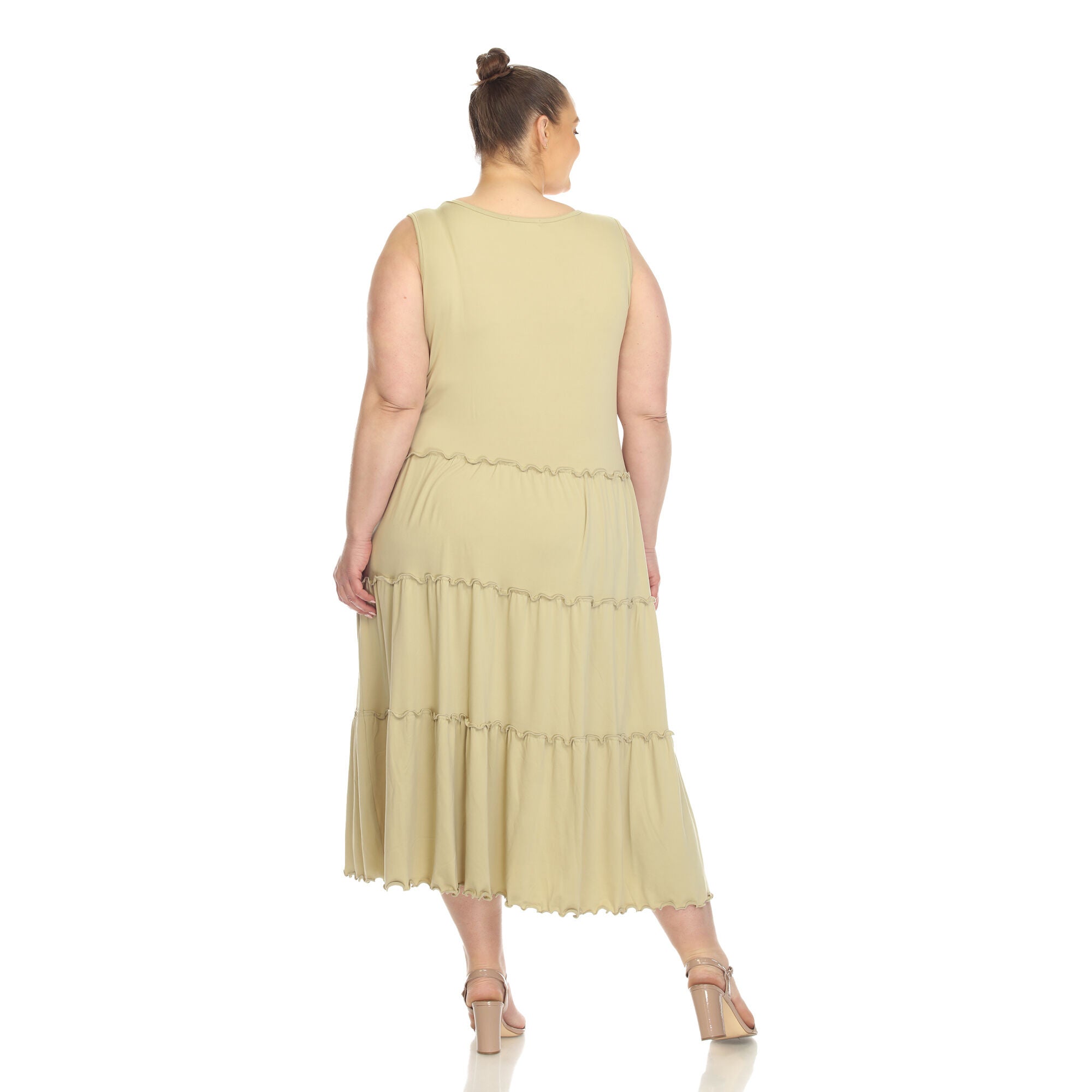 Scoop Neck Tiered Midi Dress, , alternate image number 6