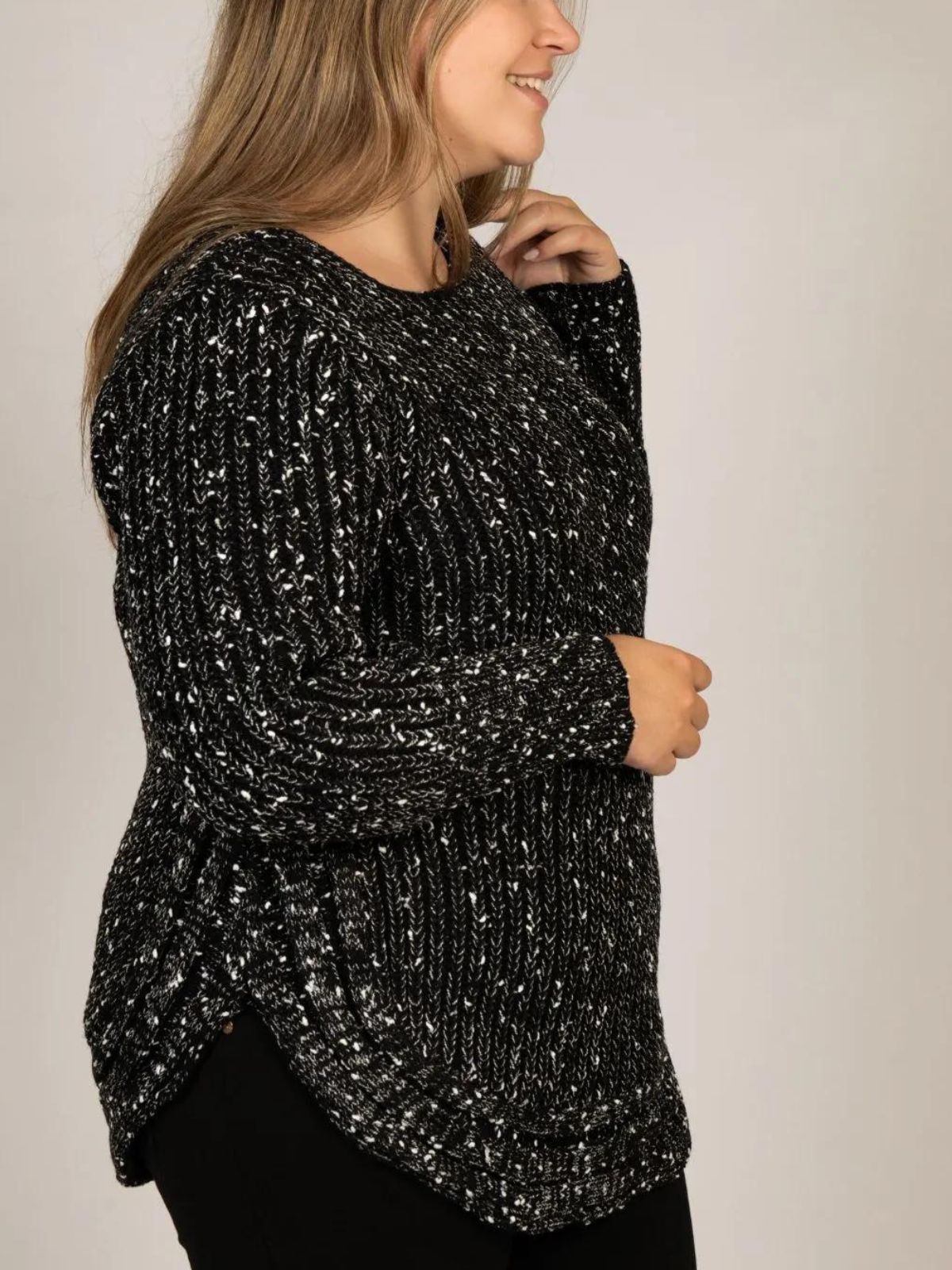 Elodie Mix Ribbed Knit Mix Sweater, , alternate image number 7