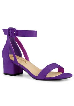 Ankle Strap Block Low Heel Sandal