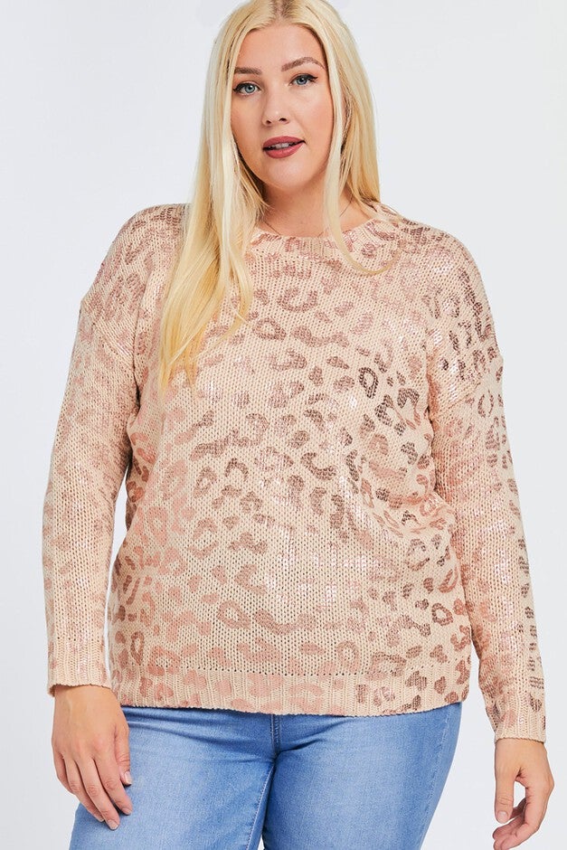 Chloe Leopard Foil Print Sweater, , alternate image number 3