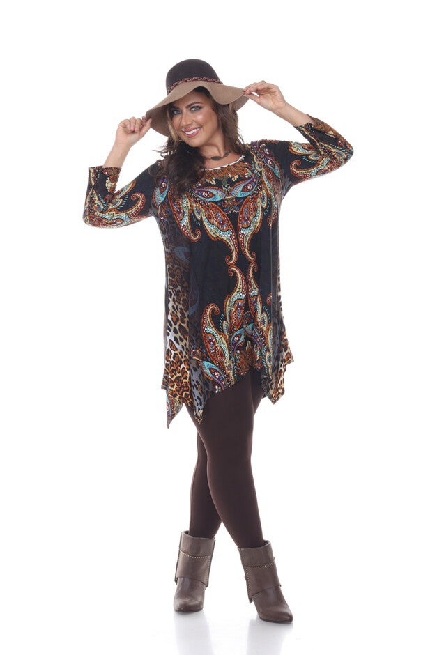 Marlene Tunic Top, Brown Multi / Brown, alternate image number 2