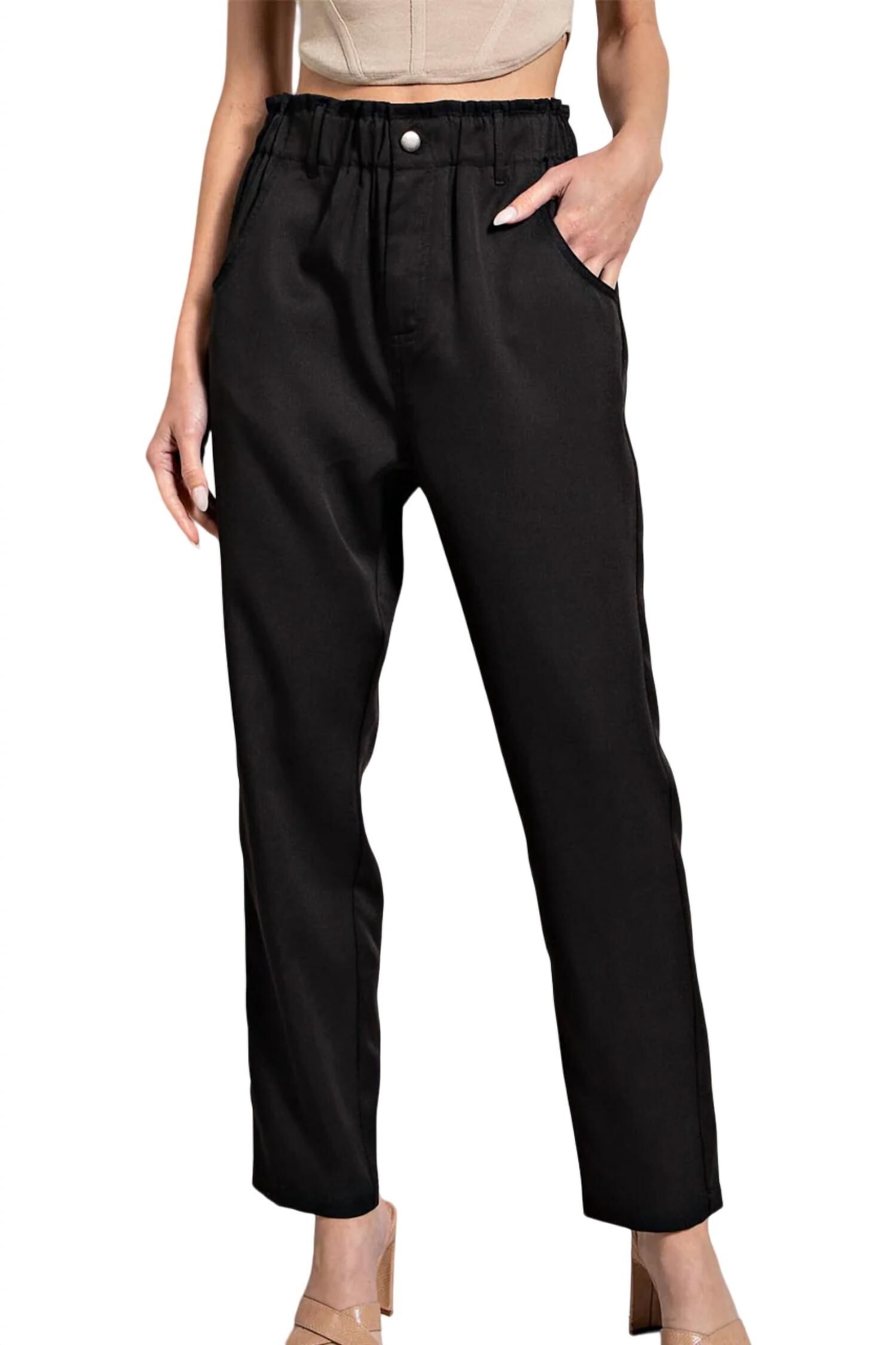 STRAIGHT LEG DRESS PANT, Black / Black, hi-res image number 0