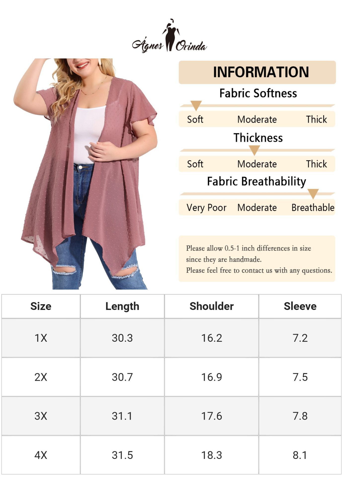 FLARE SLEEVE HIGH LOW SWISS DOTS CARDIGAN, Purple / Purple, alternate image number 4