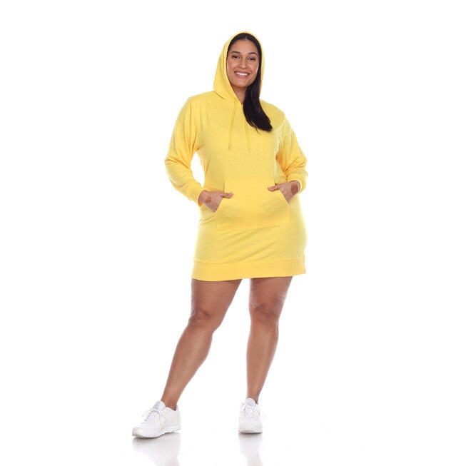 Hoodie Sweatshirt Dress, Yellow / Yellow, alternate image number null